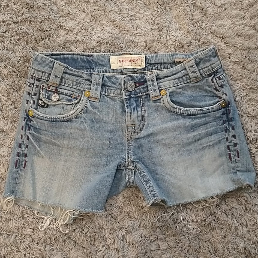Blue denim MEK shorts